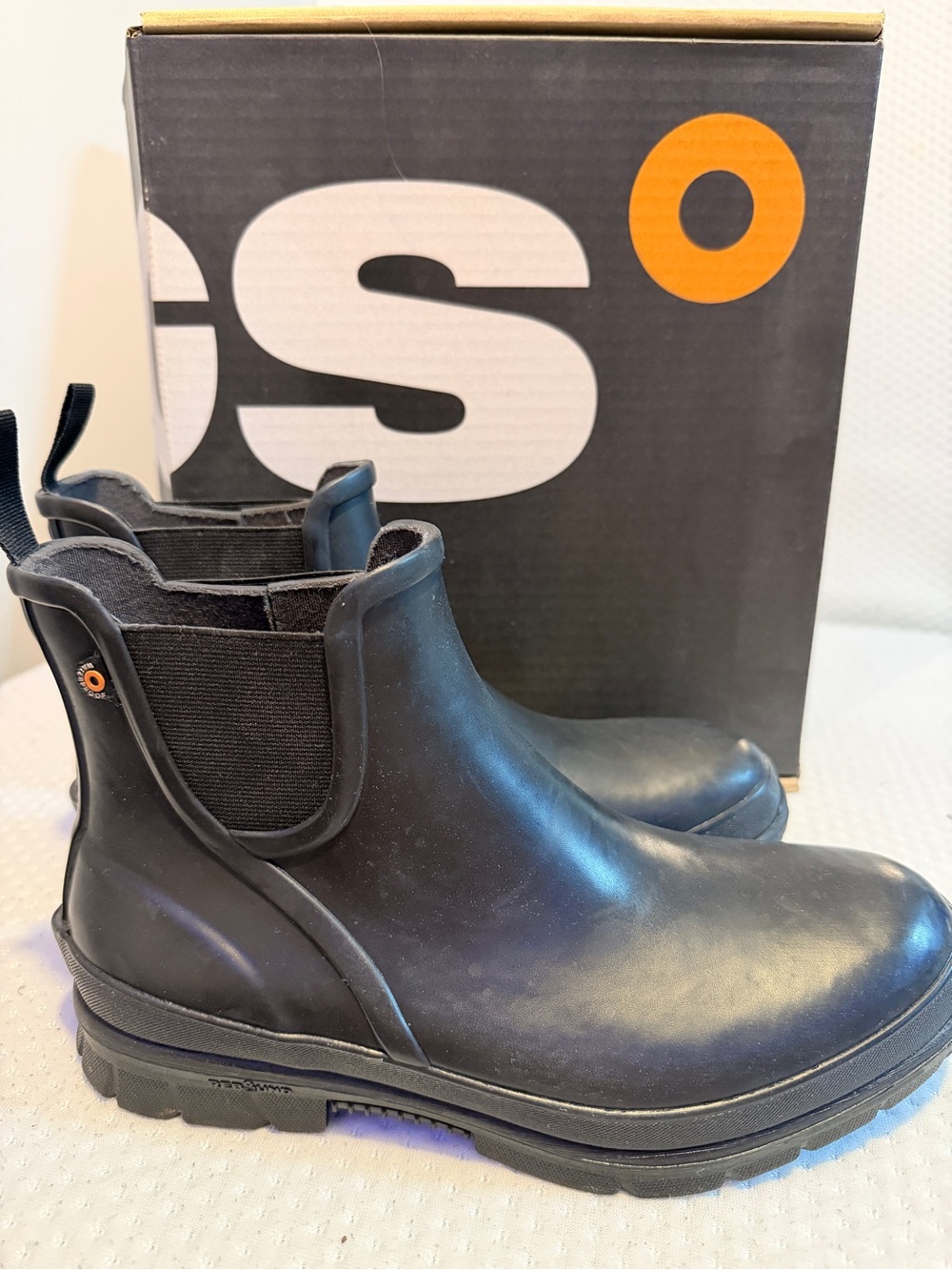 Bogs Black Chelsea-Style Ankle Rain Booties